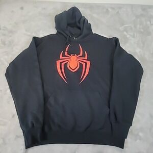 Marvel Spiderman Miles Morales Sweatshirt Men‎ Medium Black Red  Hoodie Casual